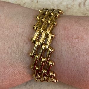 CHRISTIAN DIOR Vintage Gold Tone Bracelet Authentic